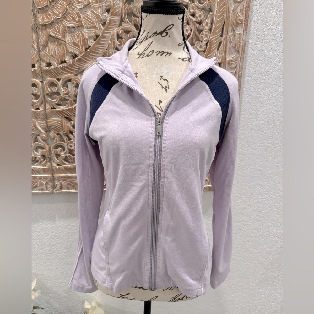 Gloria Vanderbilt Lavender, Sport, Zip Up, Hooded Jacket- size Small